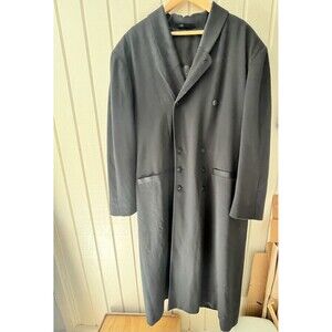 Vintage Chiaroscuro Italian Long Iceberg Blue Wool OverCoat - Men's Size 52
